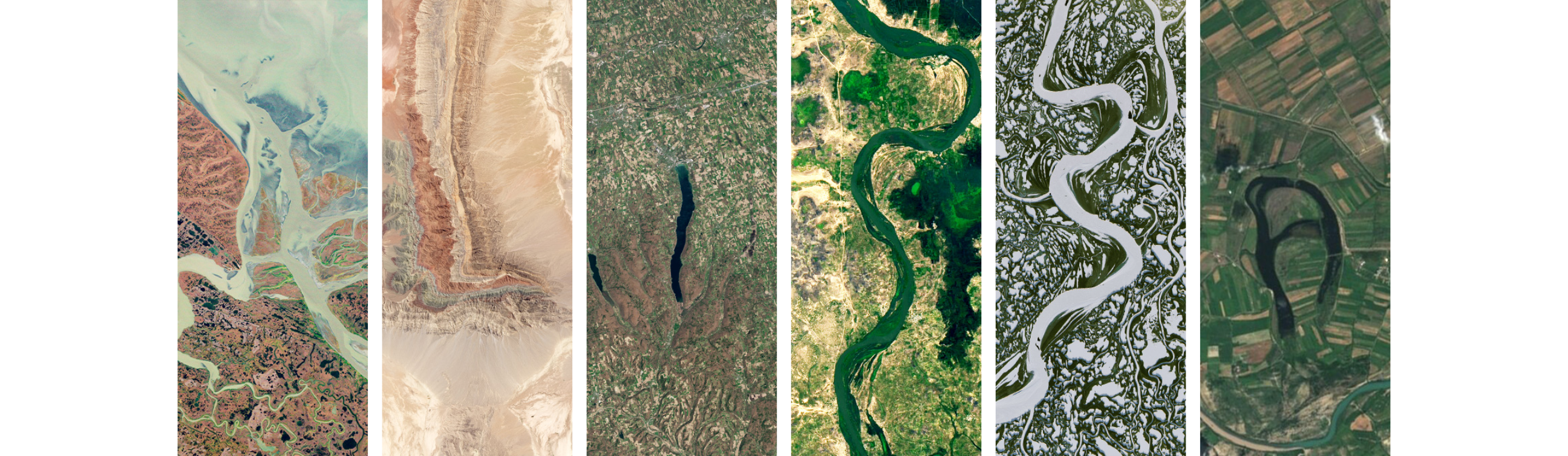 ALISSA is spelled out with satellite imagery from the Landsat database