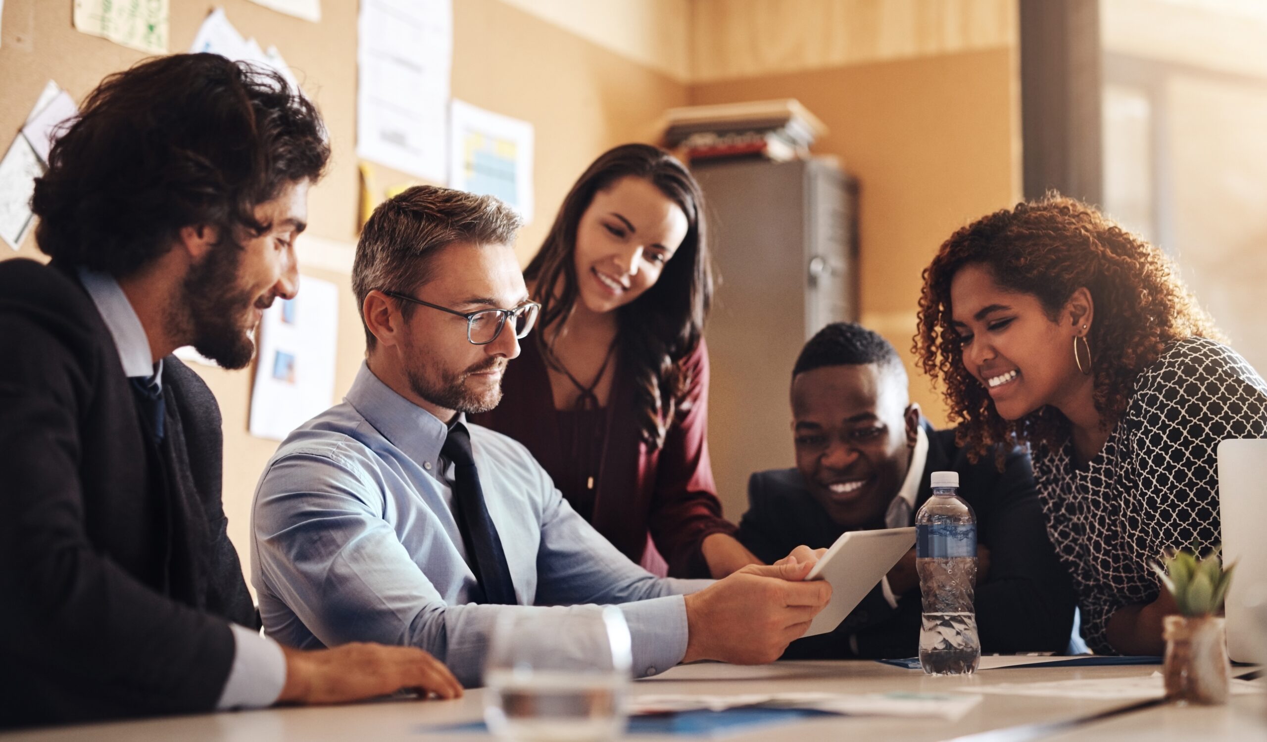 Business Meeting and Male Leader With Tablet for Innovation New